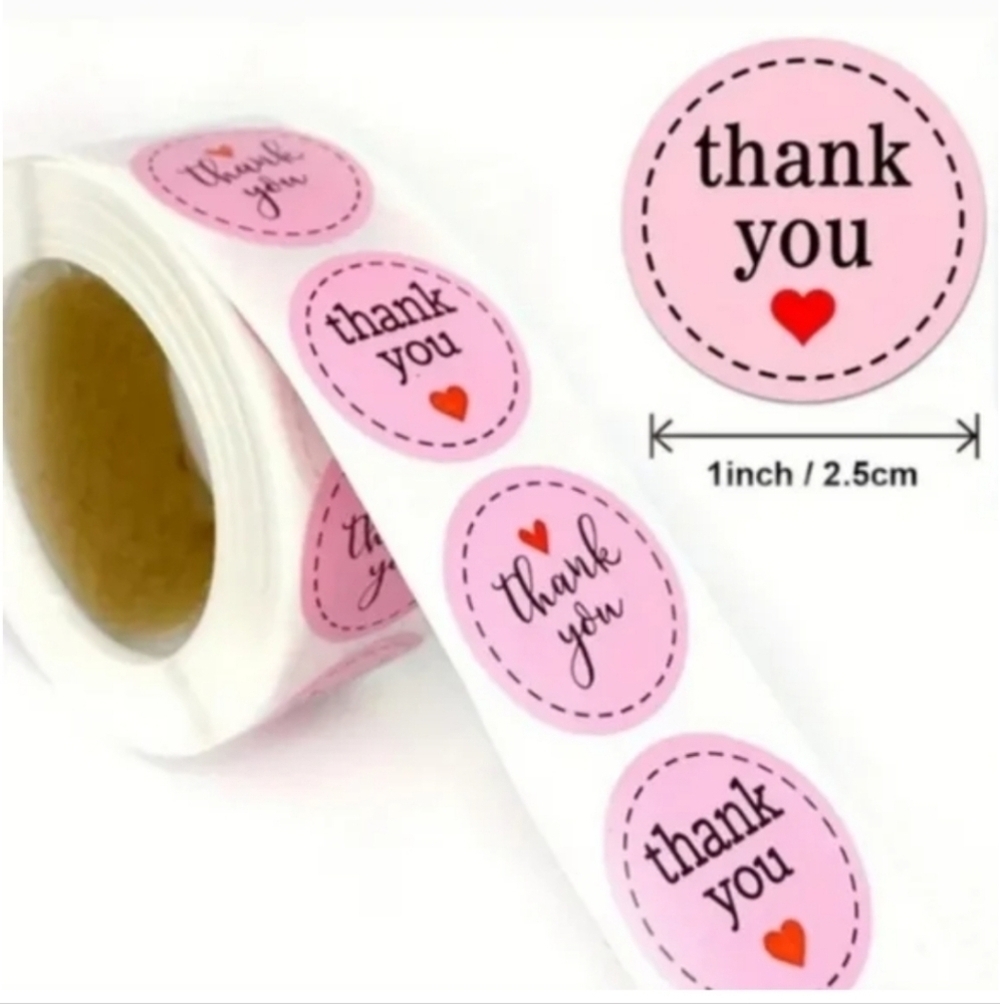 500 Pieces Roll Thank You Sealing Sticker
